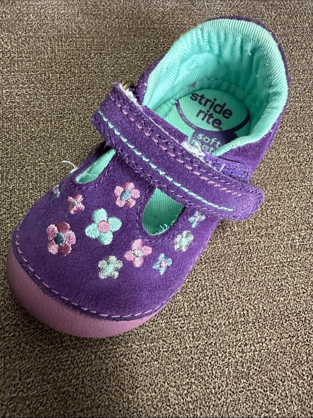 Stride Rite Purple Floral Mary Jane Toddler Shoes